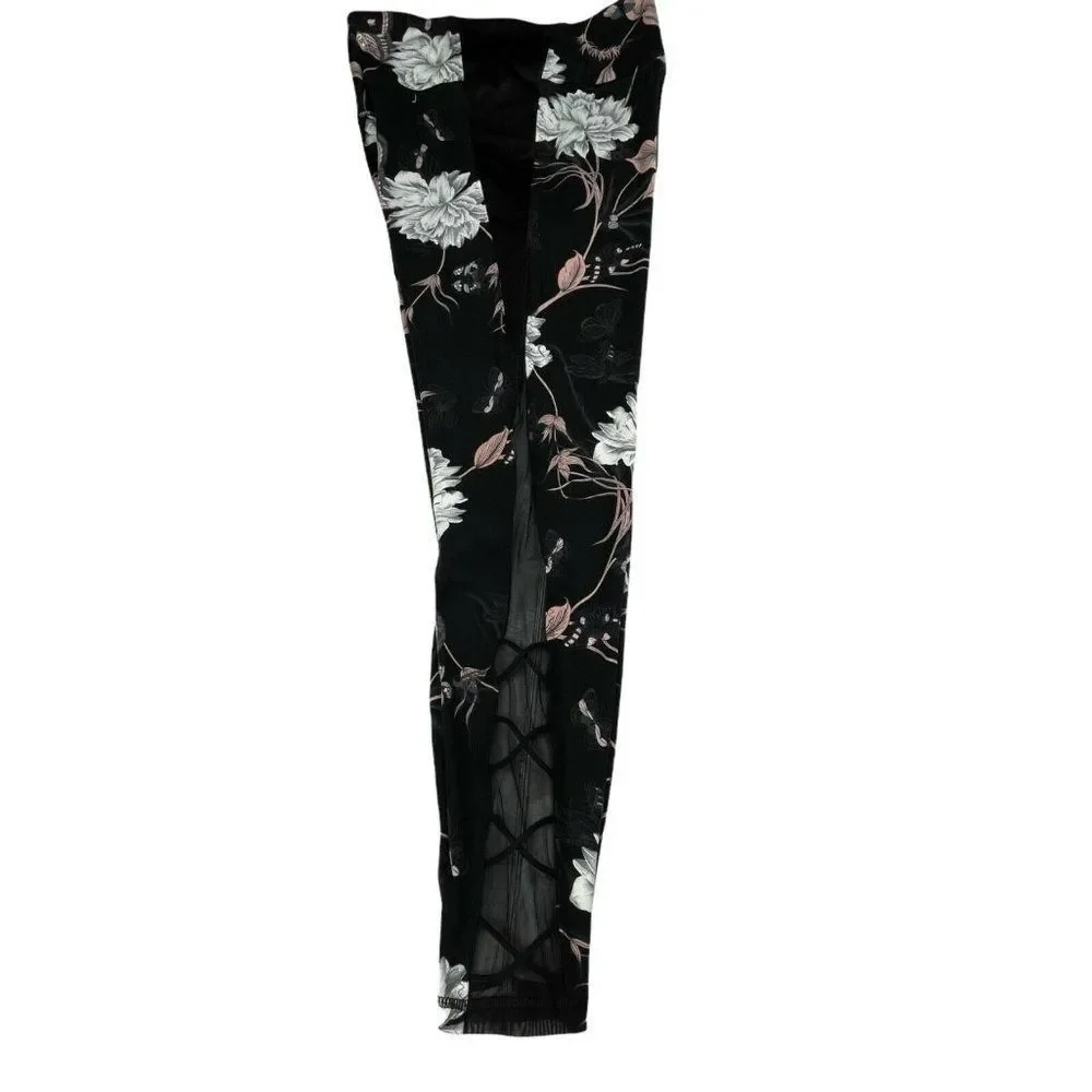 Victoria's Secret Incredible Essential Lace Up Legging Black Floral - Picture 4 of 11